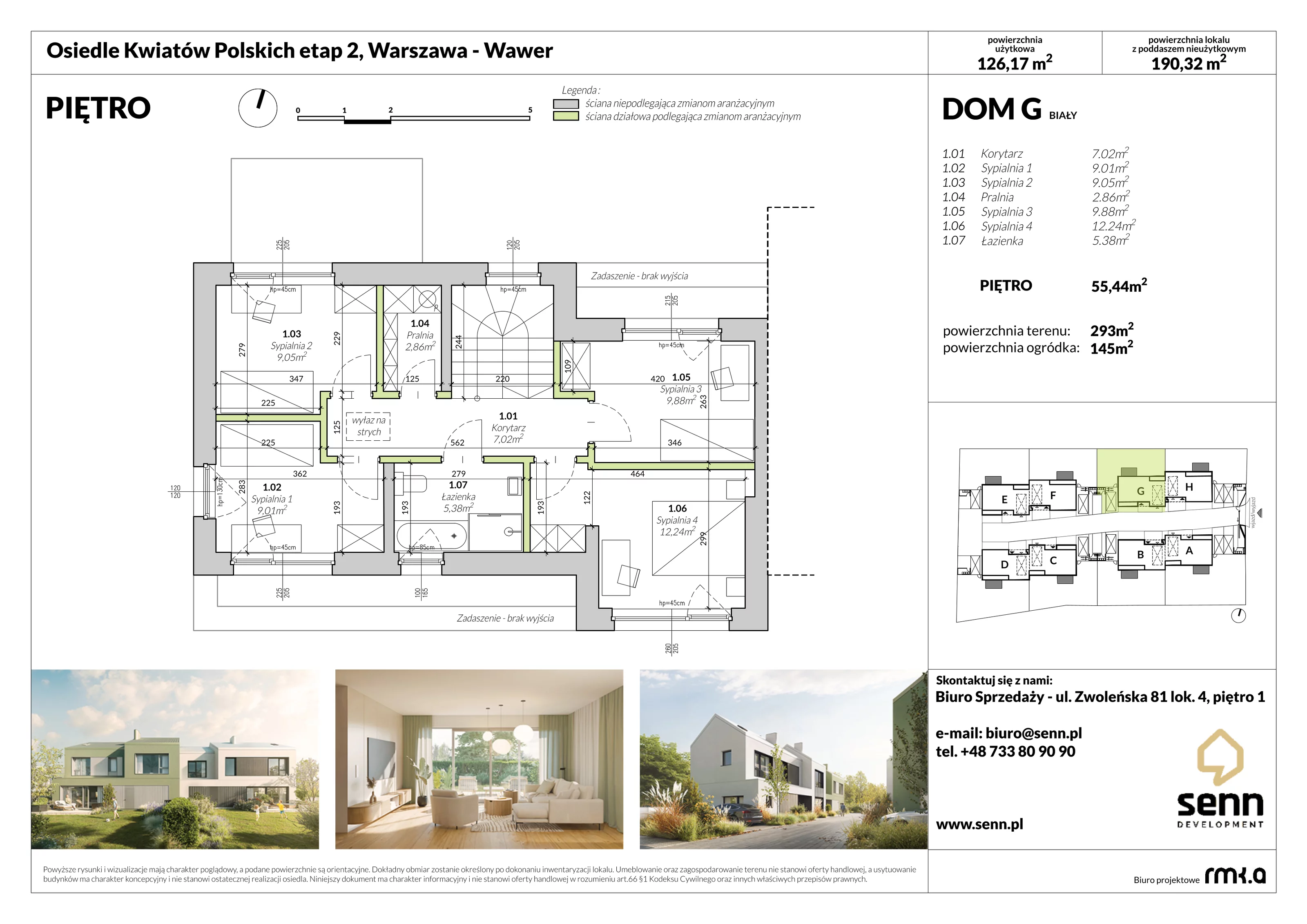 Dom 126,17 m², oferta nr II. G, Osiedle Kwiatów Polskich | Etapy 2 i 3, Warszawa, Wawer, Zerzeń, ul. Kwiatów Polskich 16
