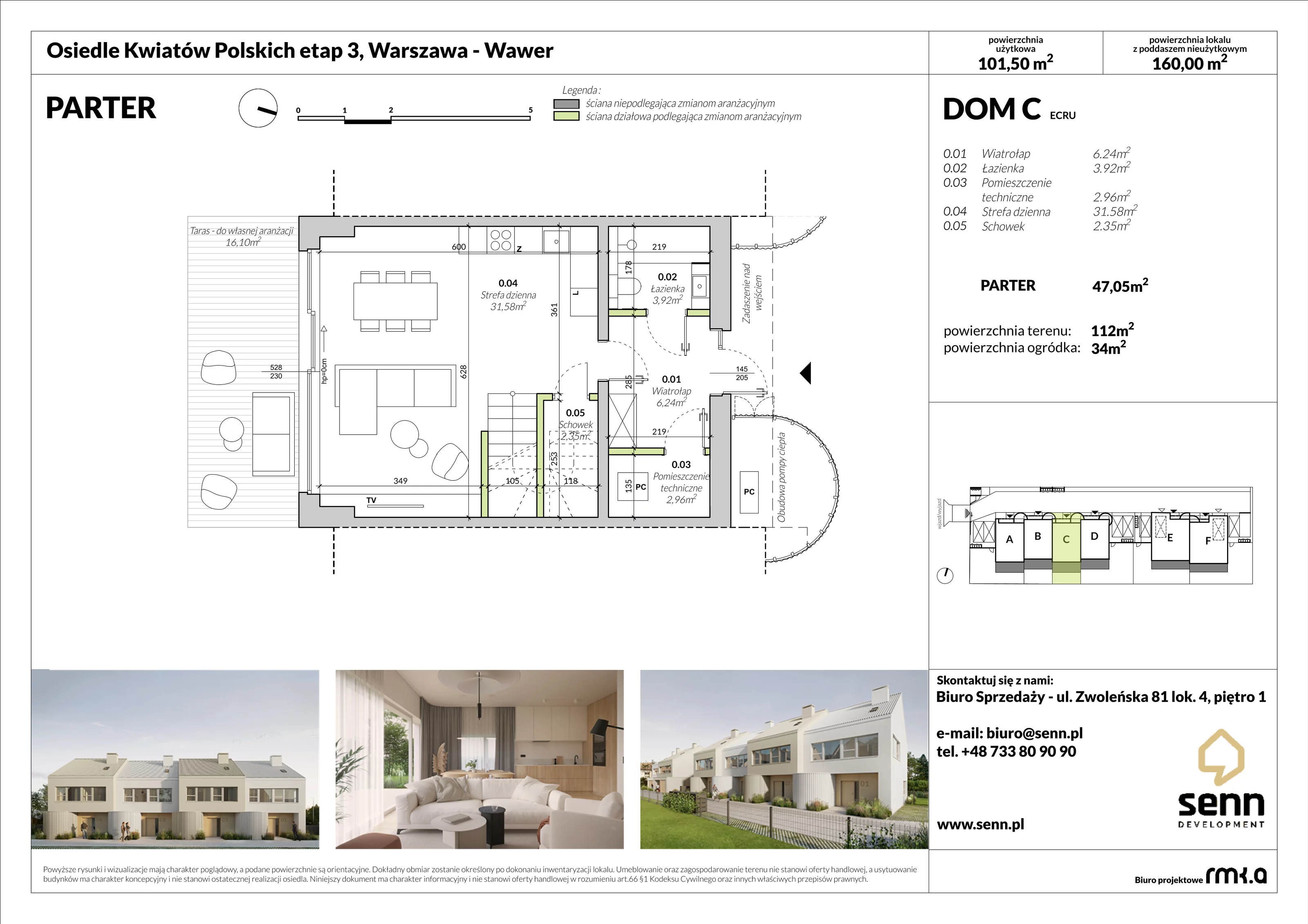 Dom 101,50 m², oferta nr III. C, Osiedle Kwiatów Polskich | Etapy 2 i 3, Warszawa, Wawer, Zerzeń, ul. Kwiatów Polskich 16
