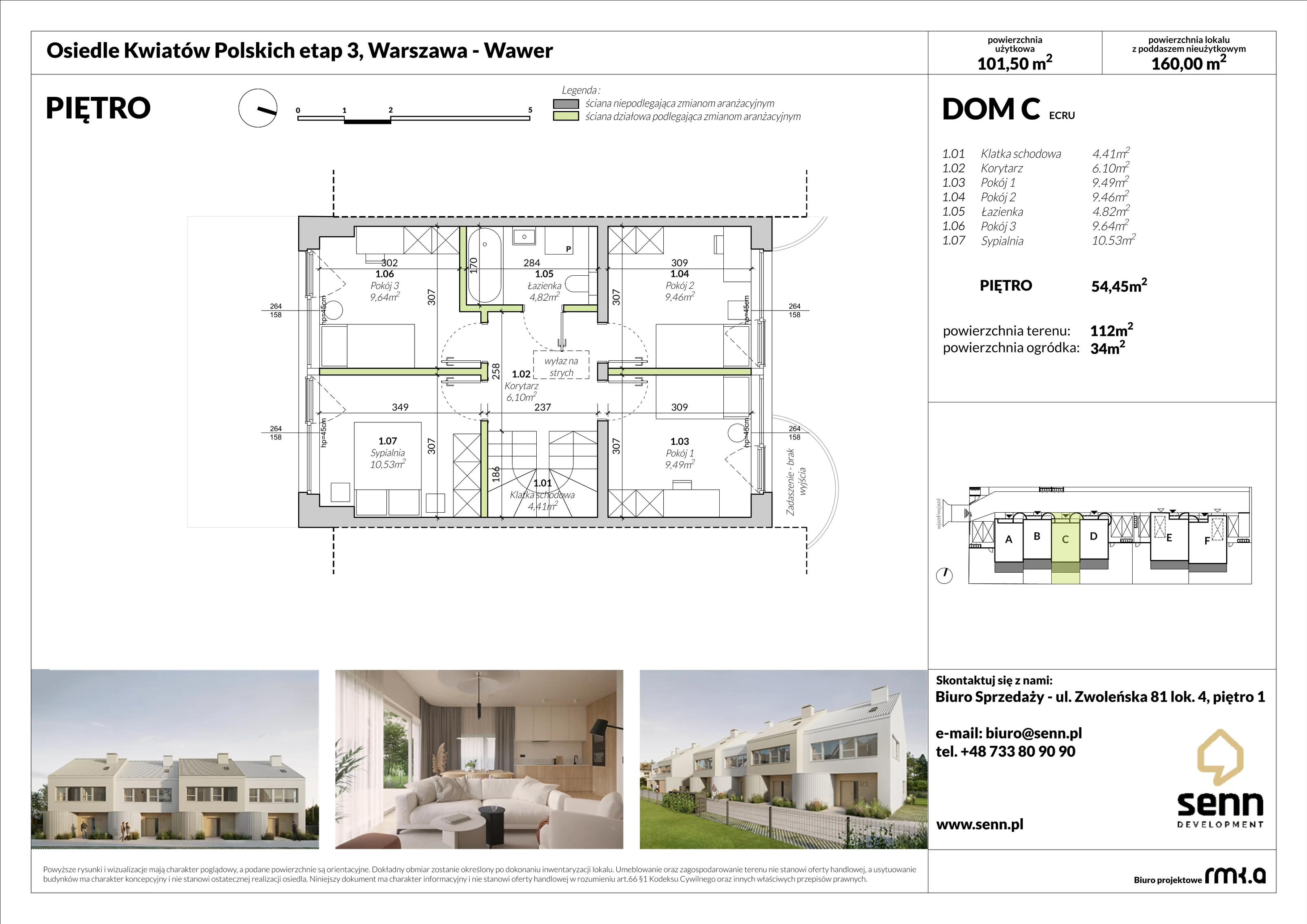 Dom 101,50 m², oferta nr III. C, Osiedle Kwiatów Polskich | Etapy 2 i 3, Warszawa, Wawer, Zerzeń, ul. Kwiatów Polskich 16