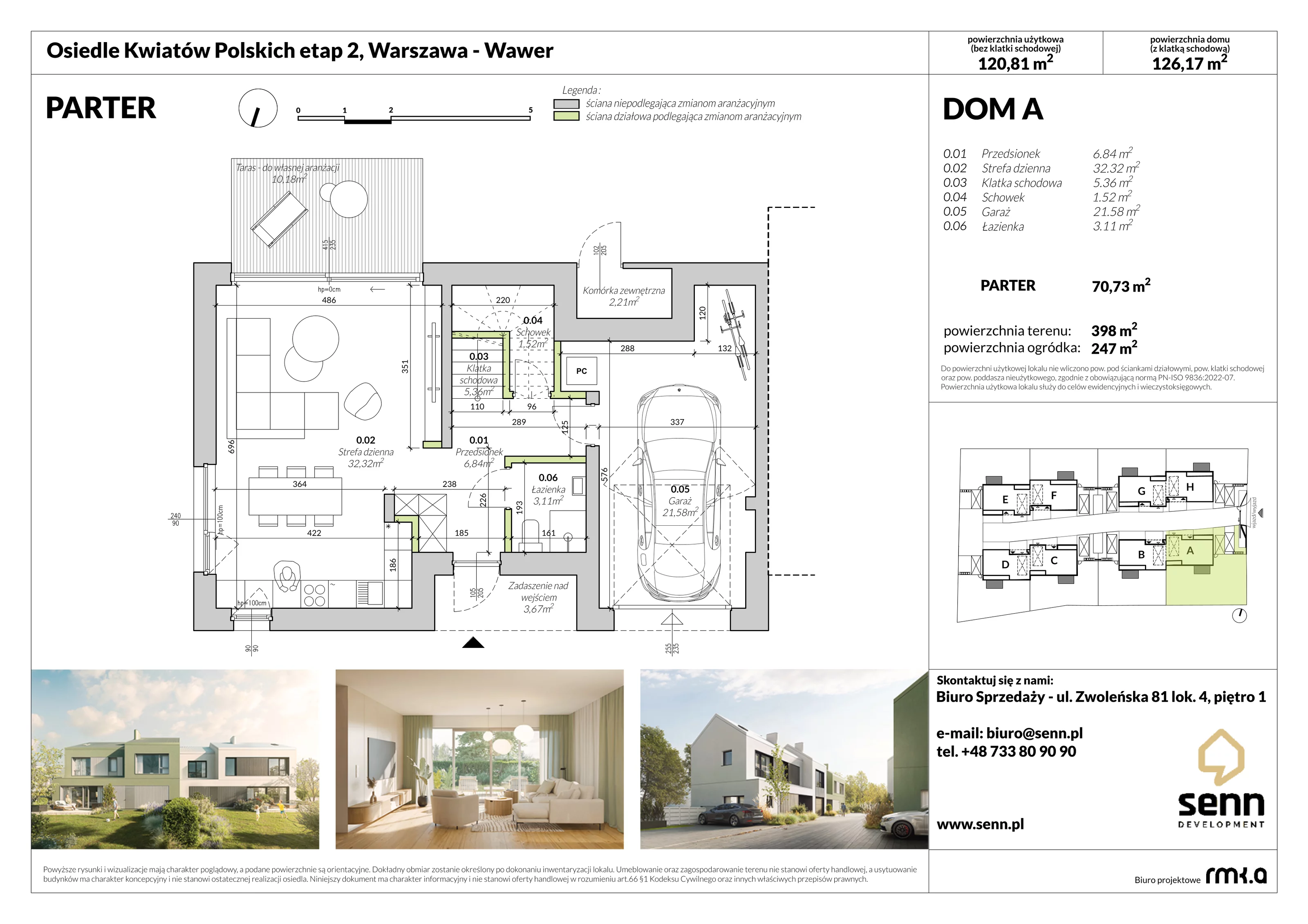 Dom i rezydencja 124,28 m², oferta nr II. A, Osiedle Kwiatów Polskich | Etapy 2 i 3, Warszawa, Wawer, Zerzeń, ul. Kwiatów Polskich 16
