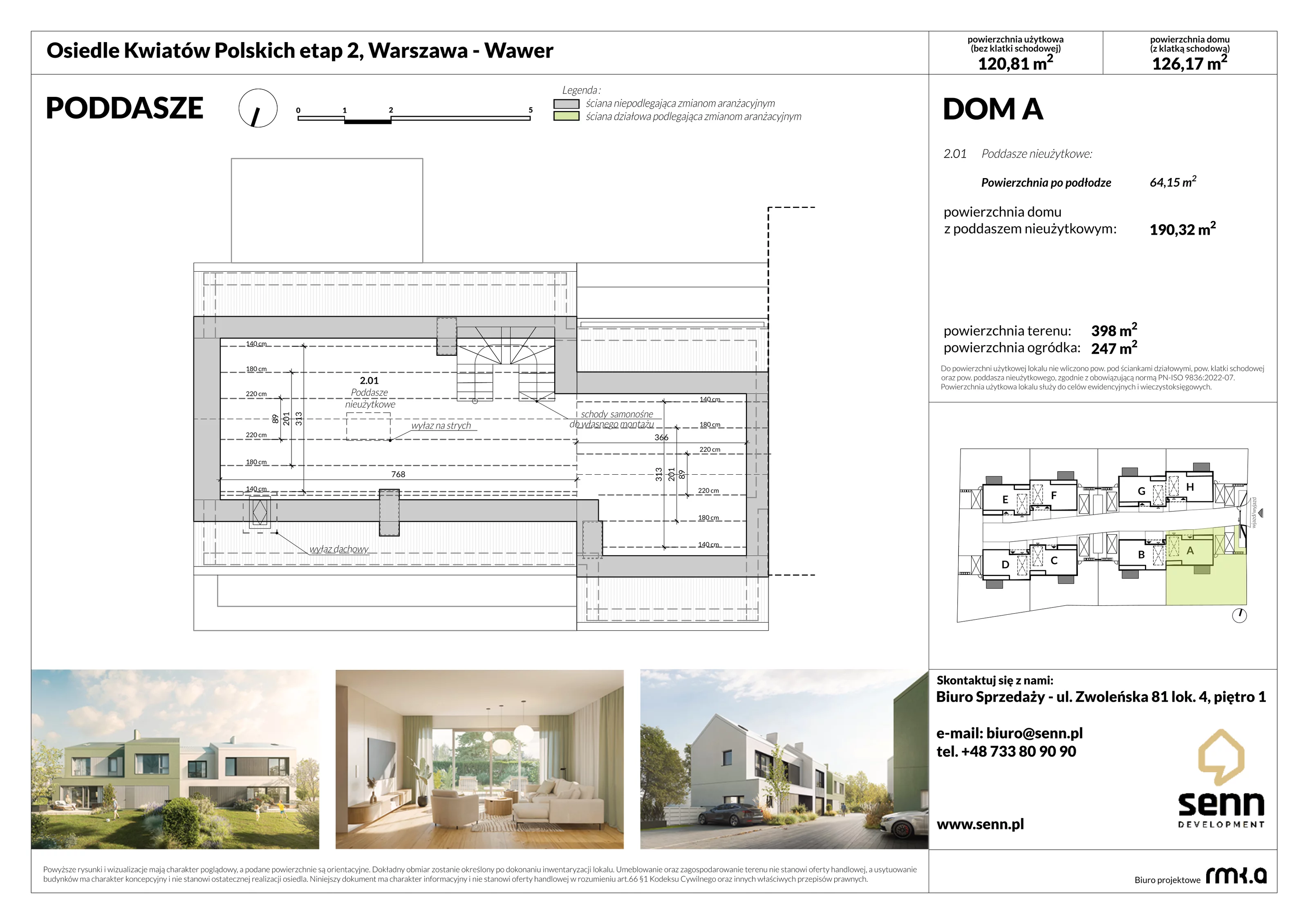 Dom i rezydencja 124,28 m², oferta nr II. A, Osiedle Kwiatów Polskich | Etapy 2 i 3, Warszawa, Wawer, Zerzeń, ul. Kwiatów Polskich 16