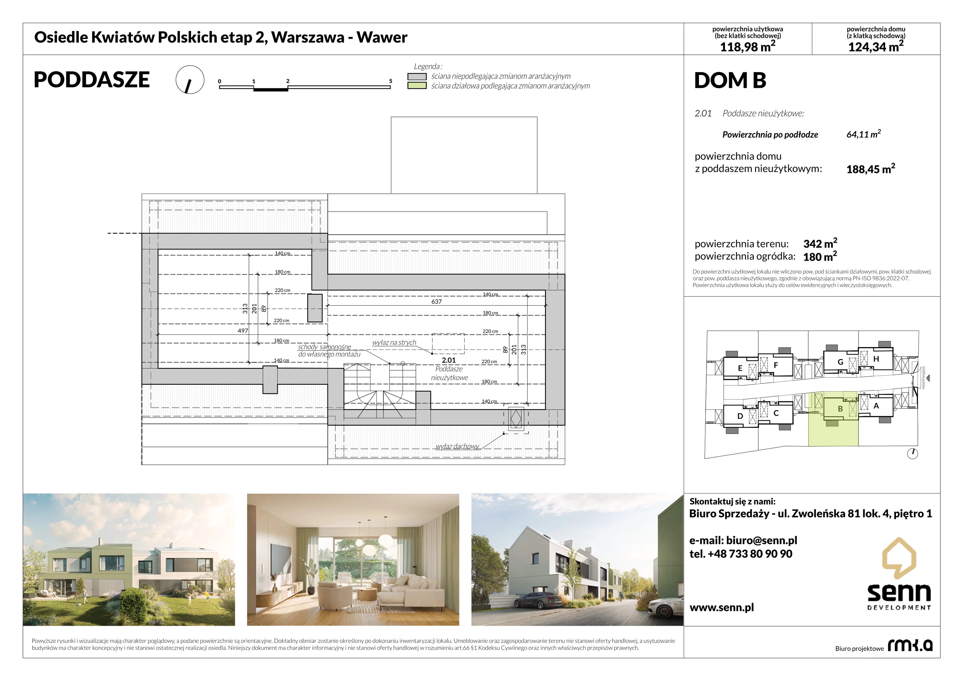 Dom 126,17 m², oferta nr II. B, Osiedle Kwiatów Polskich | Etapy 2 i 3, Warszawa, Wawer, Zerzeń, ul. Kwiatów Polskich 16