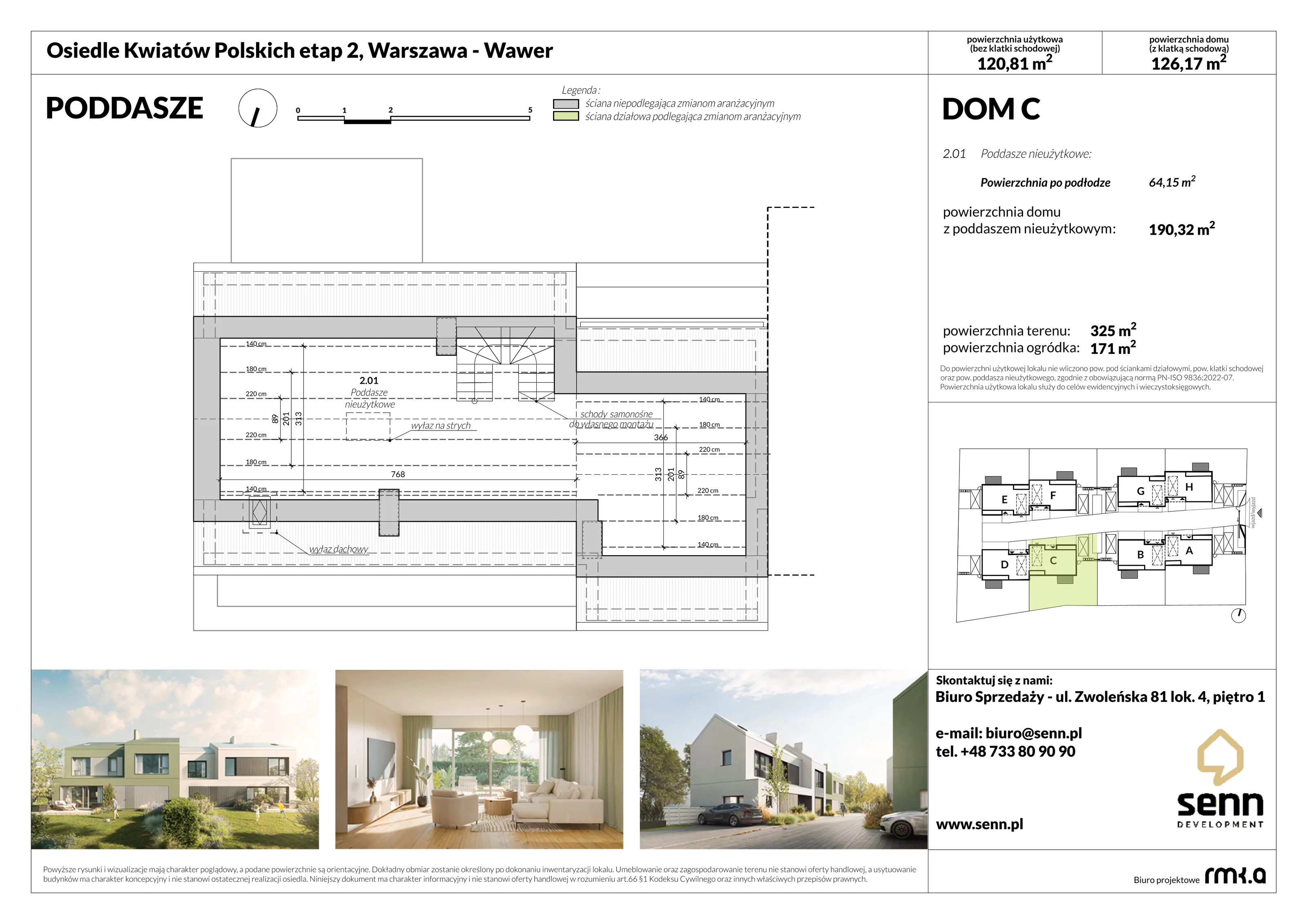 Dom 124,28 m², oferta nr II. C, Osiedle Kwiatów Polskich | Etapy 2 i 3, Warszawa, Wawer, Zerzeń, ul. Kwiatów Polskich 16