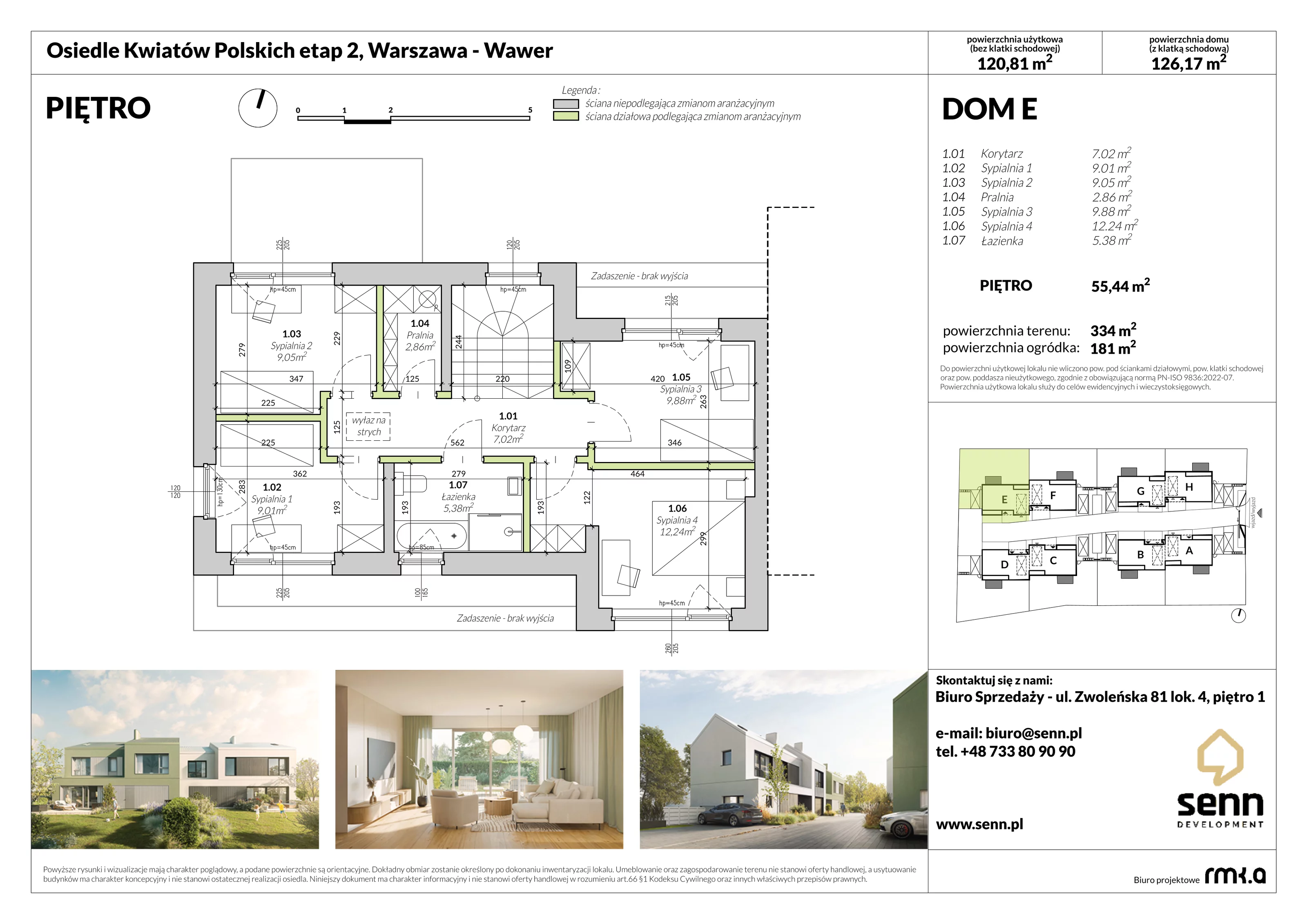 Dom 126,17 m², oferta nr II. E, Osiedle Kwiatów Polskich | Etapy 2 i 3, Warszawa, Wawer, Zerzeń, ul. Kwiatów Polskich 16