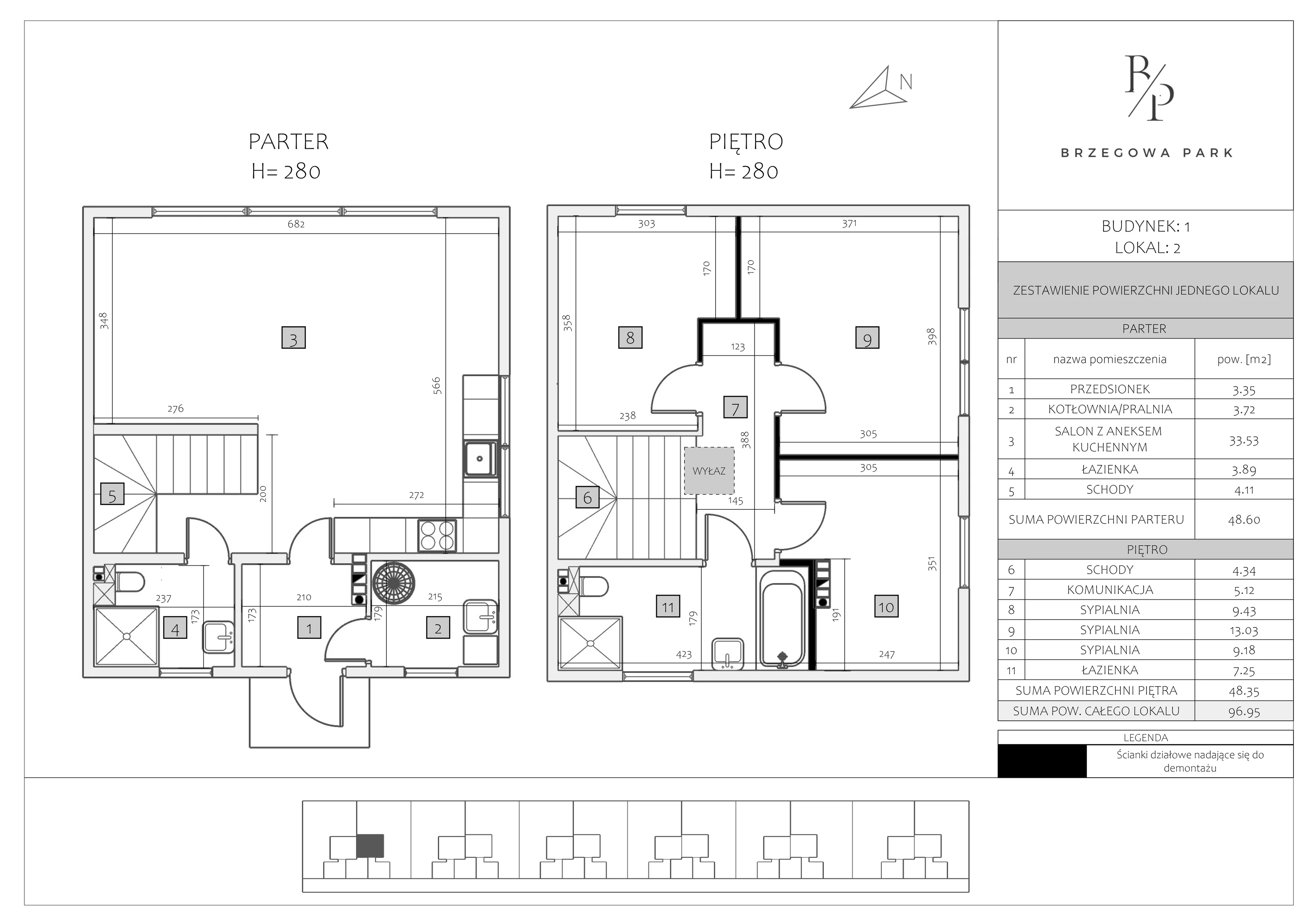 Dom 96,95 m², oferta nr 1/2, Brzegowa Park etap II, Łomianki, ul. Brzegowa