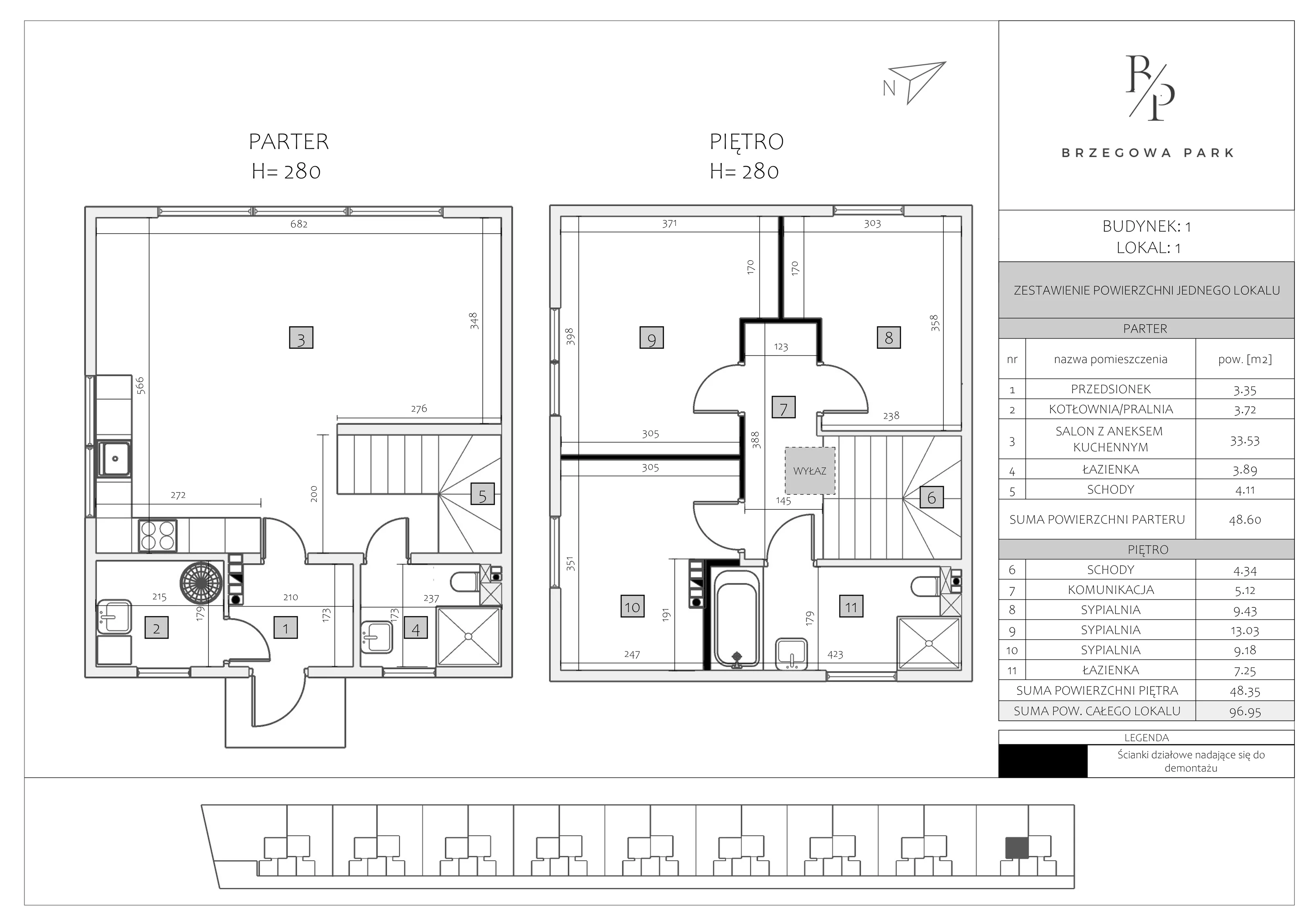 Dom 96,95 m², oferta nr Budynek 1/1, Brzegowa Park, Łomianki Dolne, ul. Brzegowa