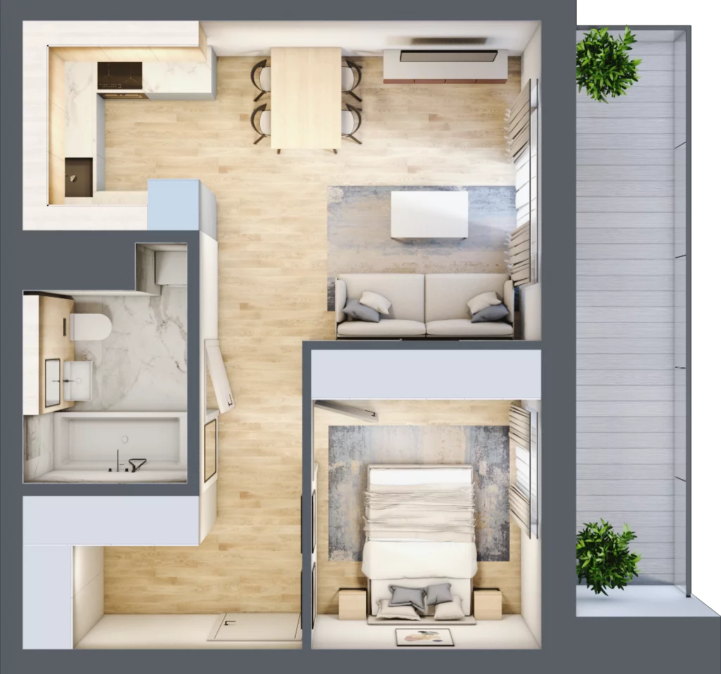 2 pokoje, mieszkanie 68,51 m², piętro 2, oferta nr 7A12 , Osiedle Krzeptów, Krzeptów, ul. Poziomkowa