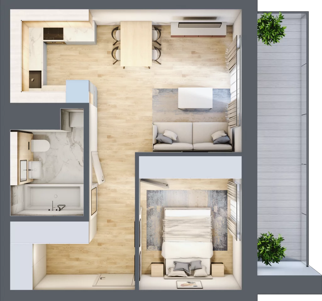 2 pokoje, mieszkanie 68,51 m², piętro 2, oferta nr 7B12 , Osiedle Krzeptów, Krzeptów, ul. Poziomkowa