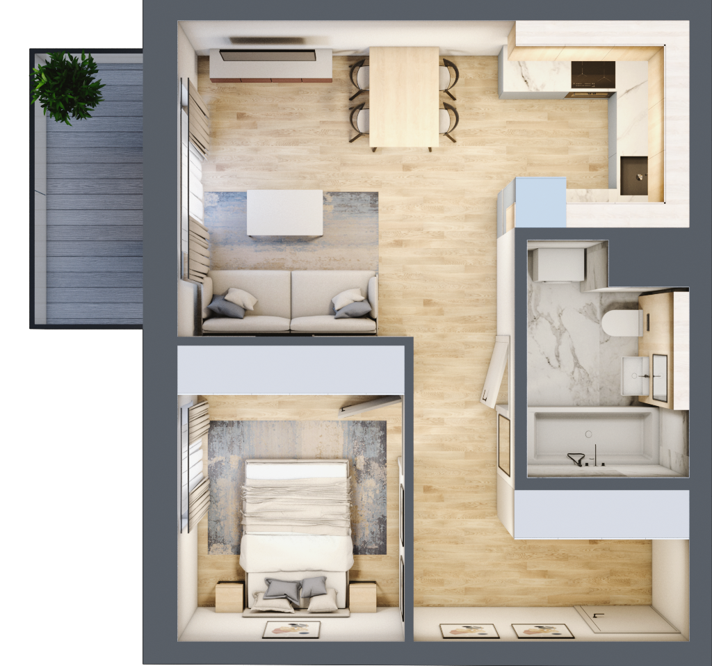 Mieszkanie 42,71 m², piętro 1, oferta nr 7C07 , Osiedle Krzeptów, Krzeptów, ul. Poziomkowa