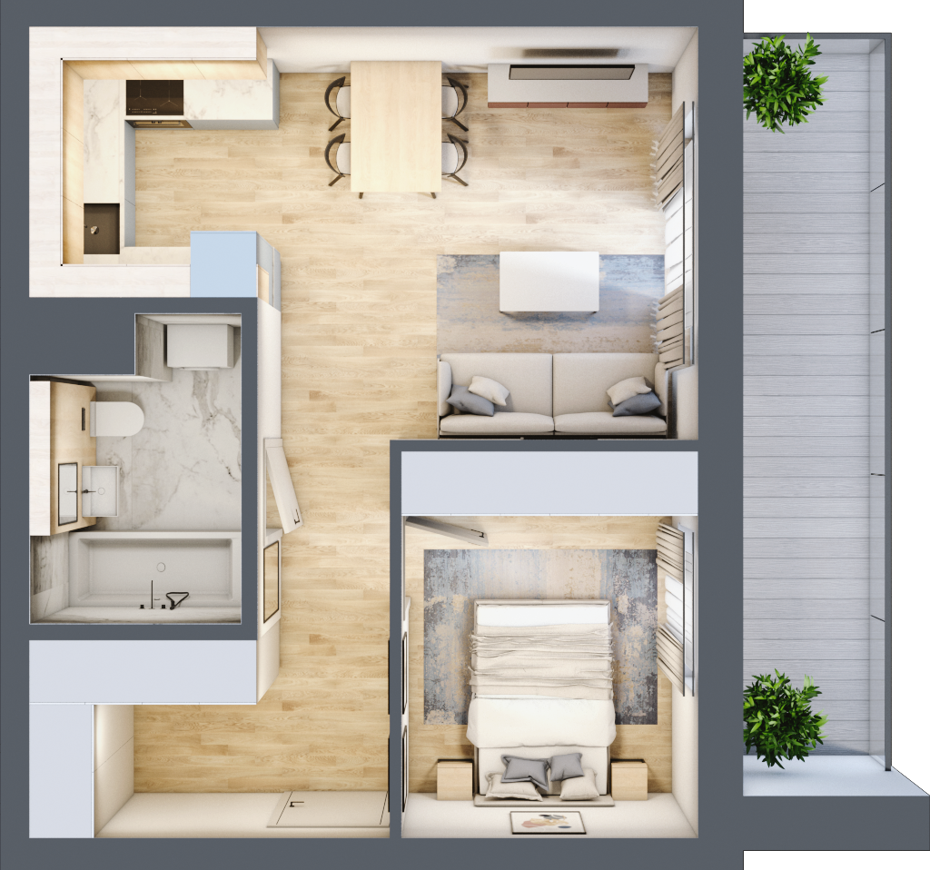 Mieszkanie 42,71 m², piętro 1, oferta nr 7C08 , Osiedle Krzeptów, Krzeptów, ul. Poziomkowa