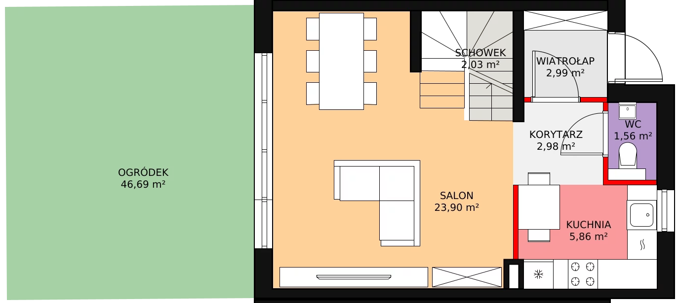 Dom 89,76 m², oferta nr 2.b, Osiedle Pastell, Warszawa, Białołęka, Henryków, ul. Kazimierza Pułaskiego