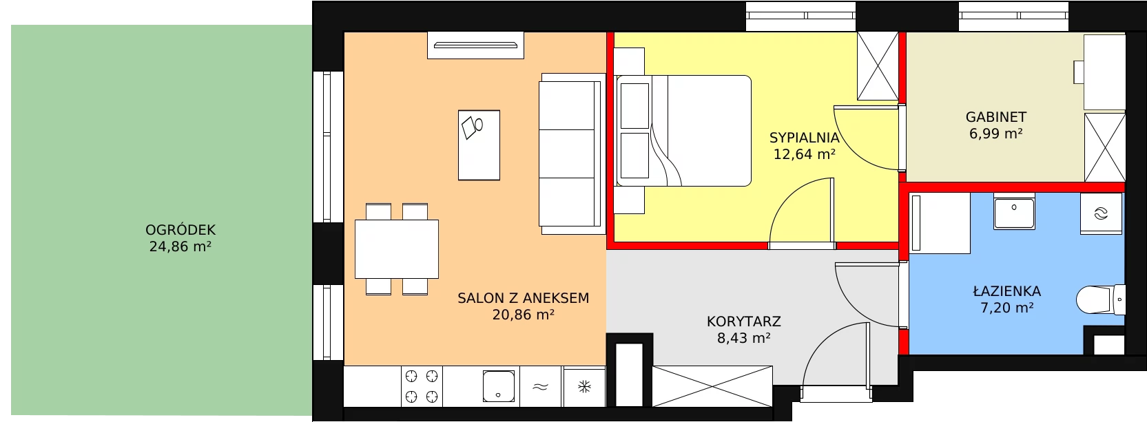 3 pokoje, apartament 56,12 m², parter, oferta nr AB1.1, PUR na Kamionku, Warszawa, Praga Południe, Kamionek, ul. Żupnicza