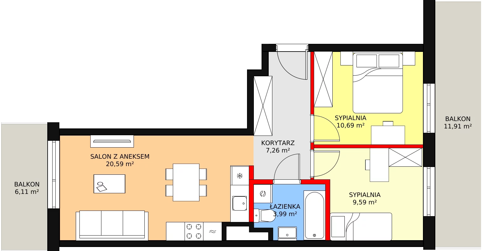 3 pokoje, apartament 52,12 m², piętro 1, oferta nr AC2.4, PUR na Kamionku, Warszawa, Praga Południe, Kamionek, ul. Żupnicza