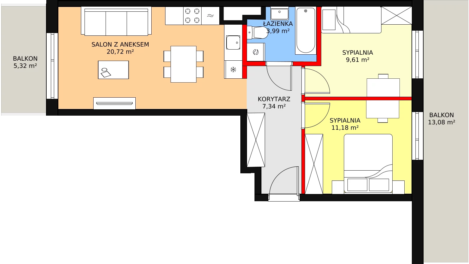 3 pokoje, apartament 52,84 m², piętro 1, oferta nr AC2.1, PUR na Kamionku, Warszawa, Praga Południe, Kamionek, ul. Żupnicza