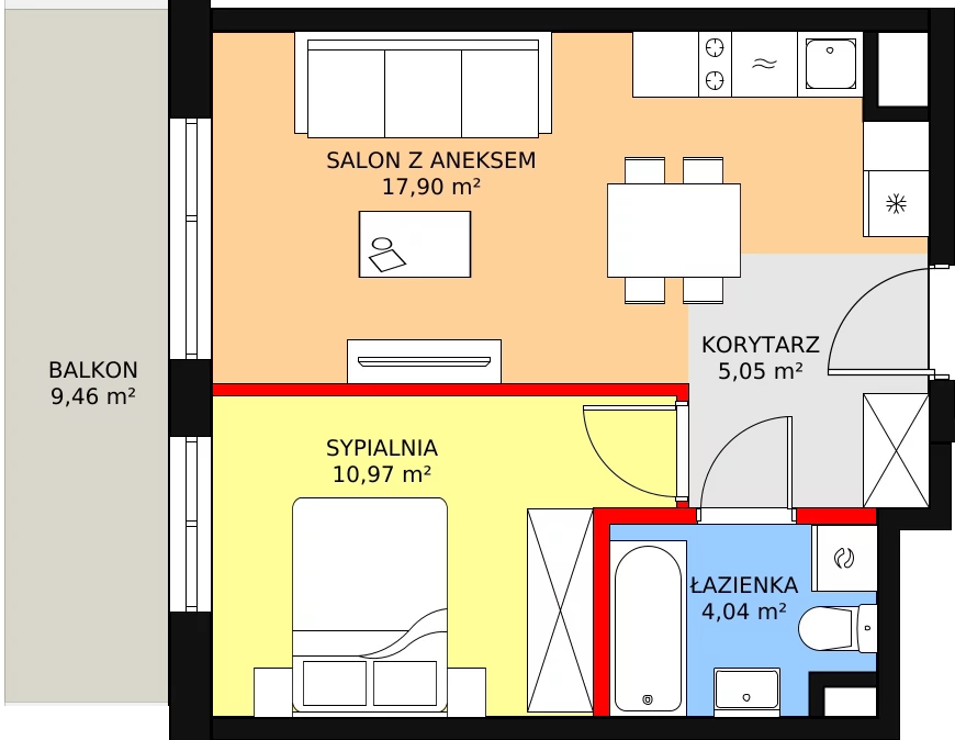 Mieszkanie 37,96 m², piętro 2, oferta nr AC3.3, PUR na Kamionku, Warszawa, Praga Południe, Kamionek, ul. Żupnicza