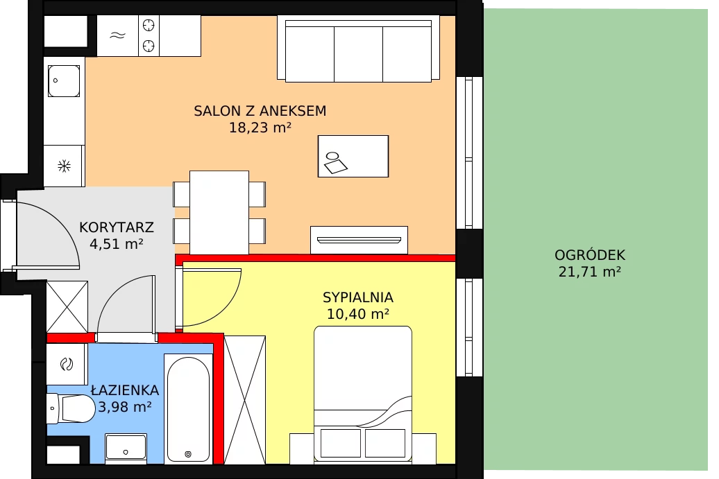 Mieszkanie 37,12 m², parter, oferta nr AE1.2, PUR na Kamionku, Warszawa, Praga Południe, Kamionek, ul. Żupnicza