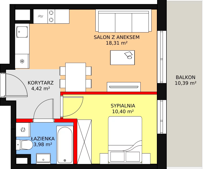 Mieszkanie 37,11 m², piętro 4, oferta nr AE5.2, PUR na Kamionku, Warszawa, Praga Południe, Kamionek, ul. Żupnicza