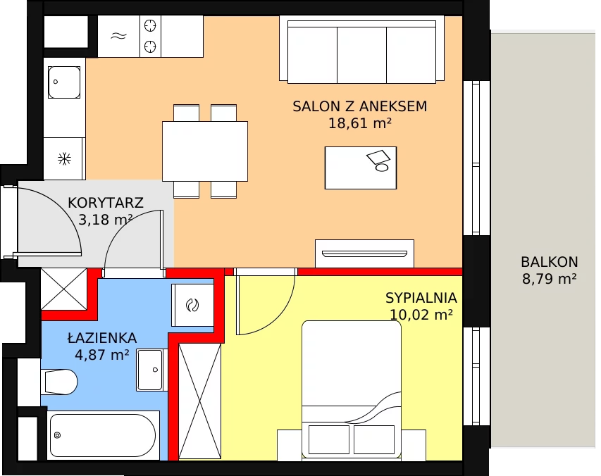 Mieszkanie 36,68 m², piętro 1, oferta nr AF2.2, PUR na Kamionku, Warszawa, Praga Południe, Kamionek, ul. Żupnicza