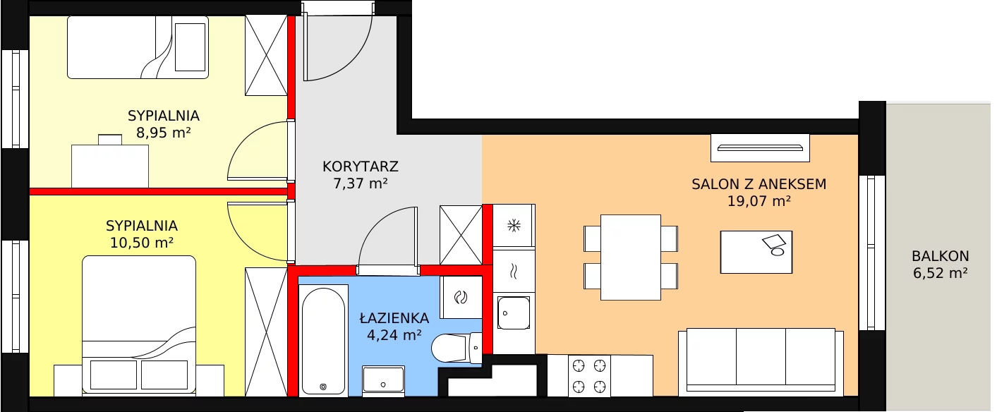 3 pokoje, apartament 50,13 m², piętro 2, oferta nr AF3.1, PUR na Kamionku, Warszawa, Praga Południe, Kamionek, ul. Żupnicza