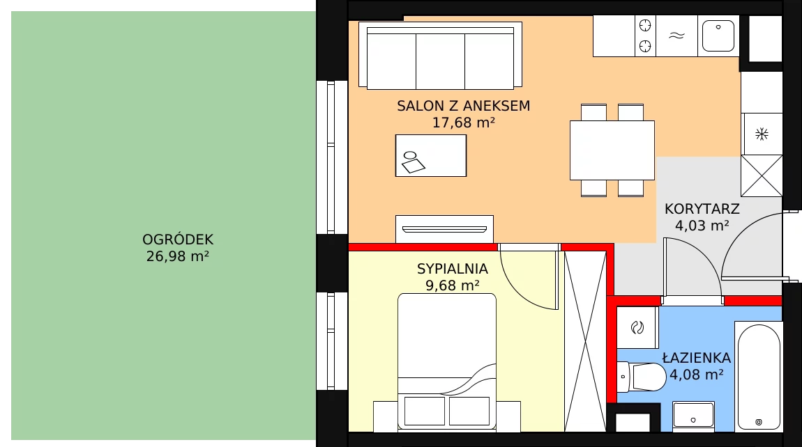 2 pokoje, mieszkanie 35,47 m², parter, oferta nr AB1.2, PUR na Kamionku, Warszawa, Praga Południe, Kamionek, ul. Żupnicza