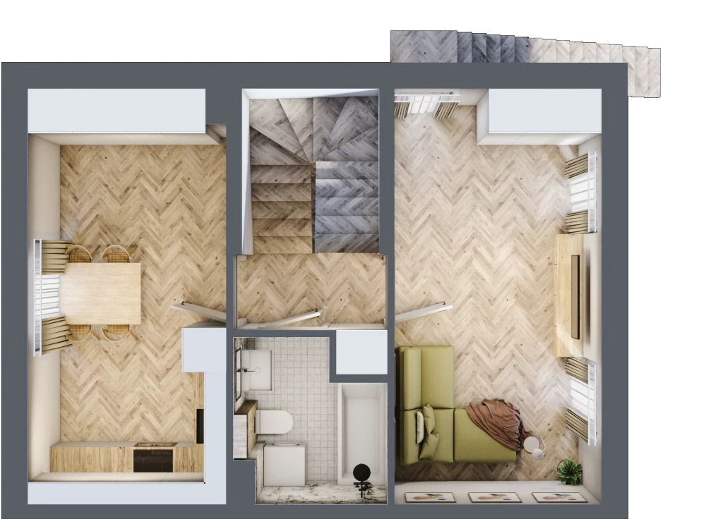 2 pokoje, mieszkanie 42,98 m², piętro 1, oferta nr 6.b, Pastell, Warszawa, Białołęka, Henryków, ul. Kazimierza Pułaskiego