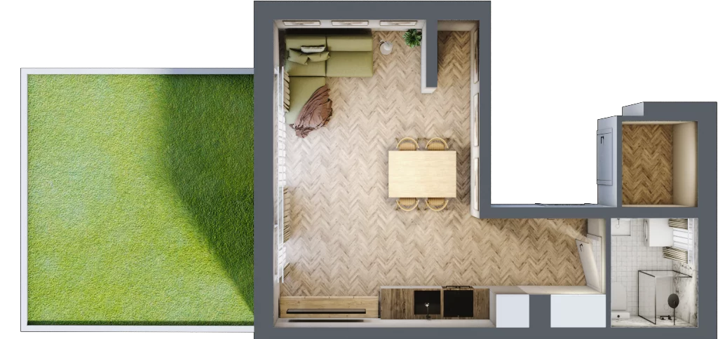 1 pokój, mieszkanie 31,29 m², parter, oferta nr 9.a, Pastell, Warszawa, Białołęka, Henryków, ul. Kazimierza Pułaskiego