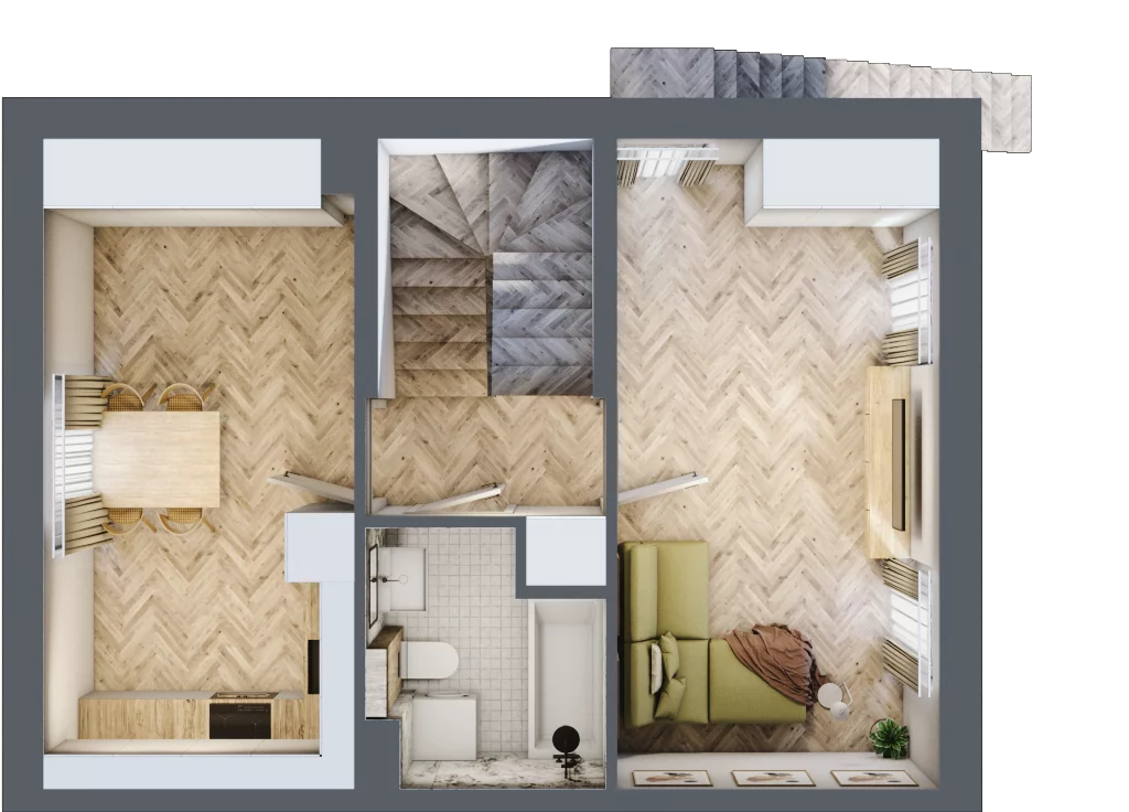 2 pokoje, mieszkanie 42,98 m², piętro 1, oferta nr 12.b, Pastell, Warszawa, Białołęka, Henryków, ul. Kazimierza Pułaskiego