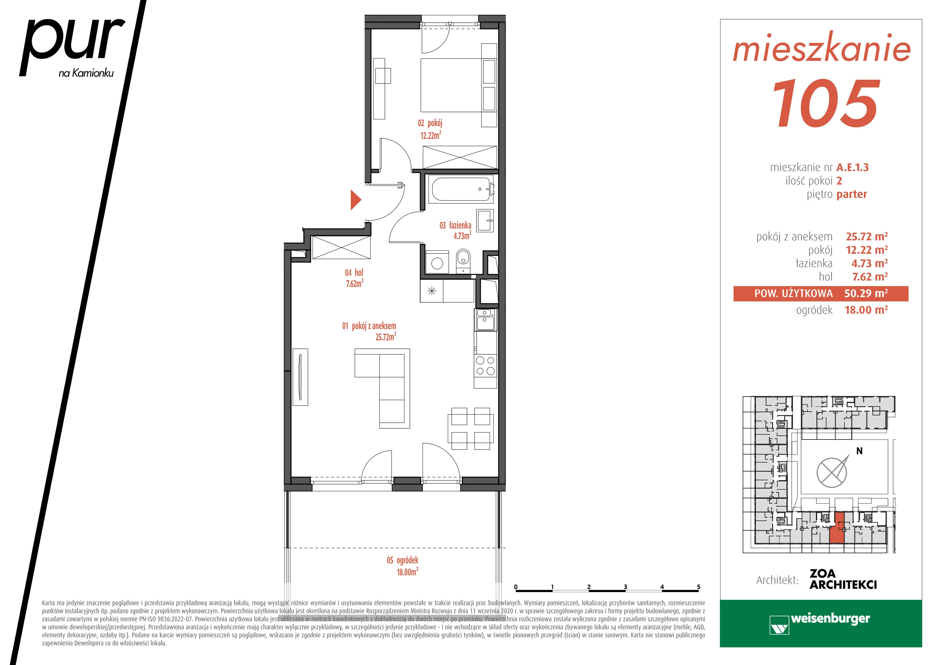 Mieszkanie 50,29 m², parter, oferta nr AE1.3, PUR na Kamionku, Warszawa, Praga Południe, Kamionek, ul. Żupnicza