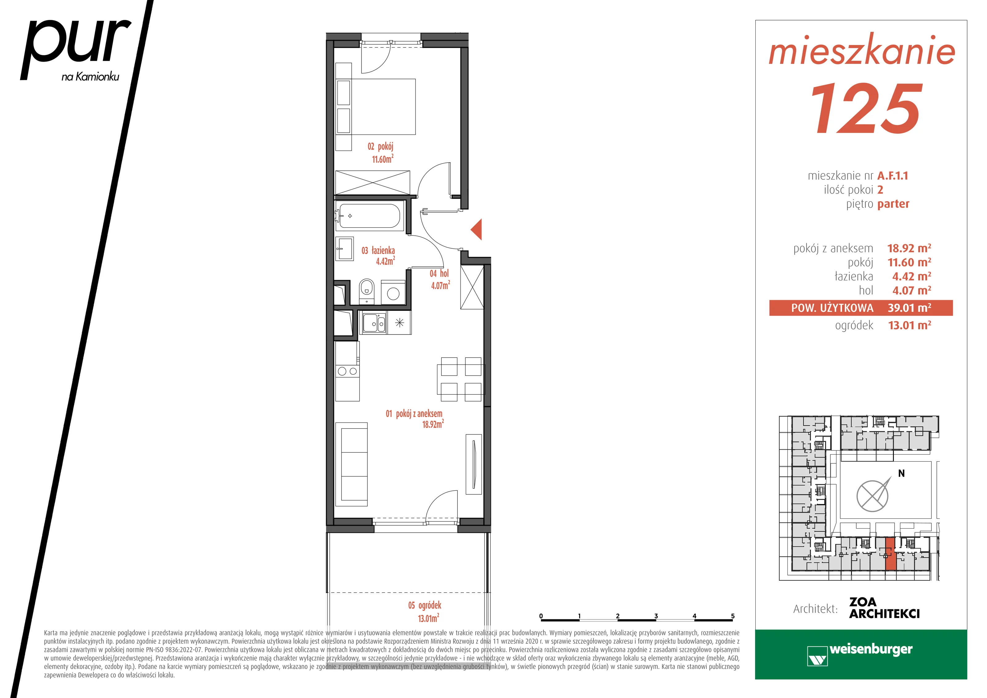 Mieszkanie 39,01 m², parter, oferta nr AF1.1, PUR na Kamionku, Warszawa, Praga Południe, Kamionek, ul. Żupnicza