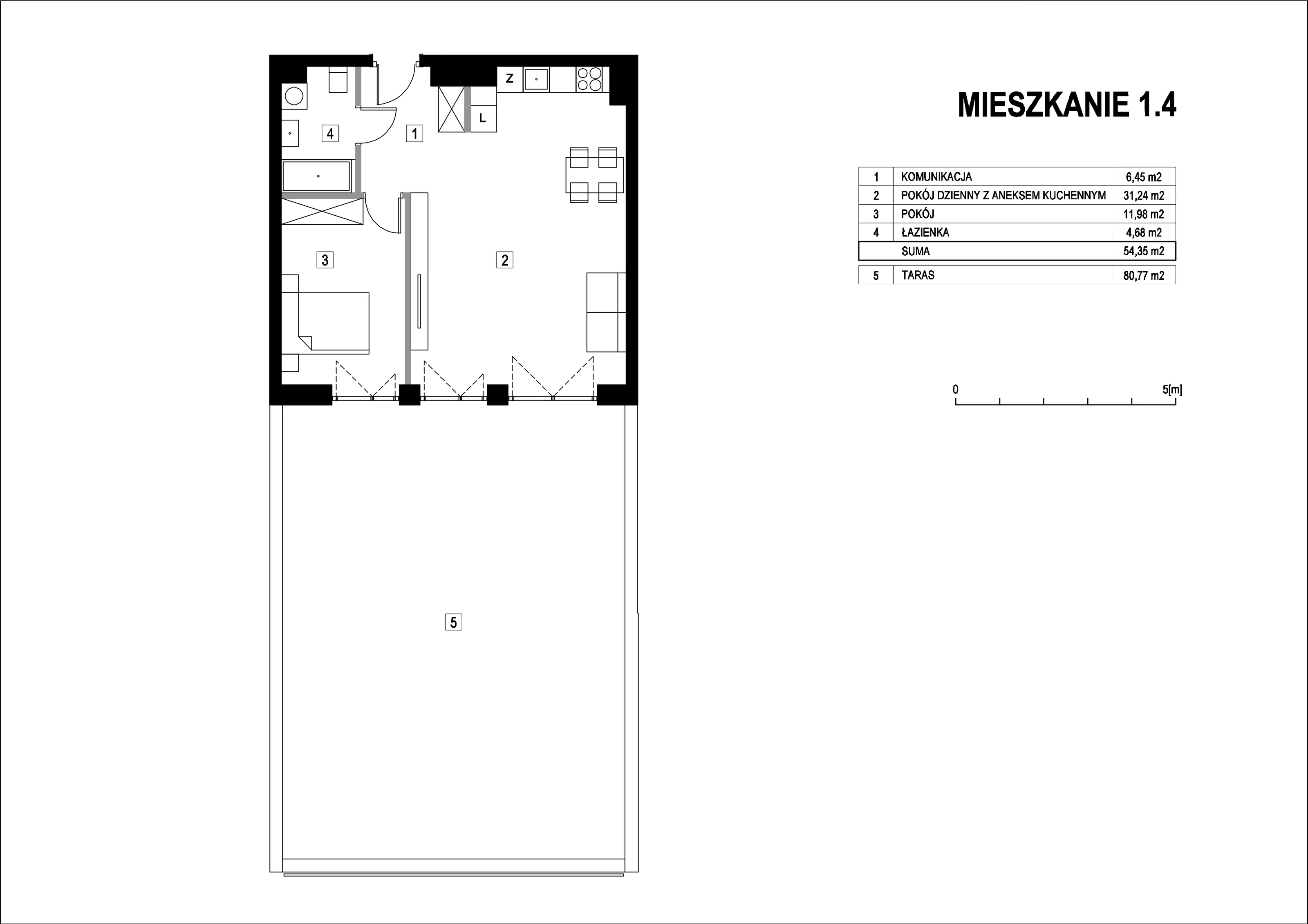 Apartament 54,35 m², piętro 1, oferta nr M1_4, La Vie Art, Łódź, Polesie, ul. 6 Sierpnia 10