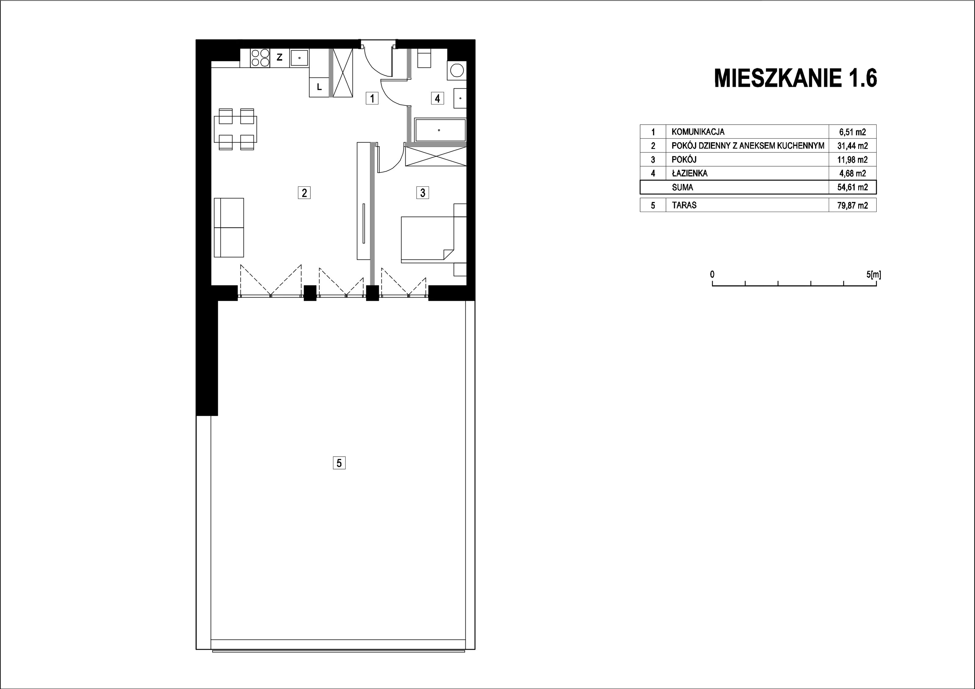 Apartament 54,61 m², piętro 1, oferta nr M1_6, La Vie Art, Łódź, Polesie, ul. 6 Sierpnia 10