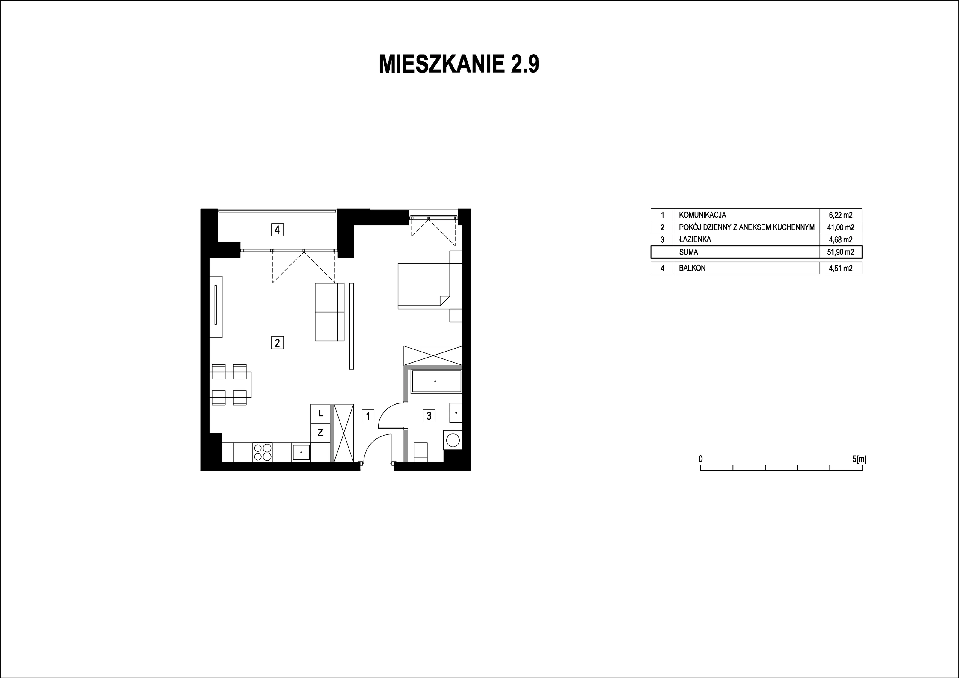 Mieszkanie 51,90 m², piętro 2, oferta nr M2_9, La Vie Art, Łódź, Polesie, ul. 6 Sierpnia 10