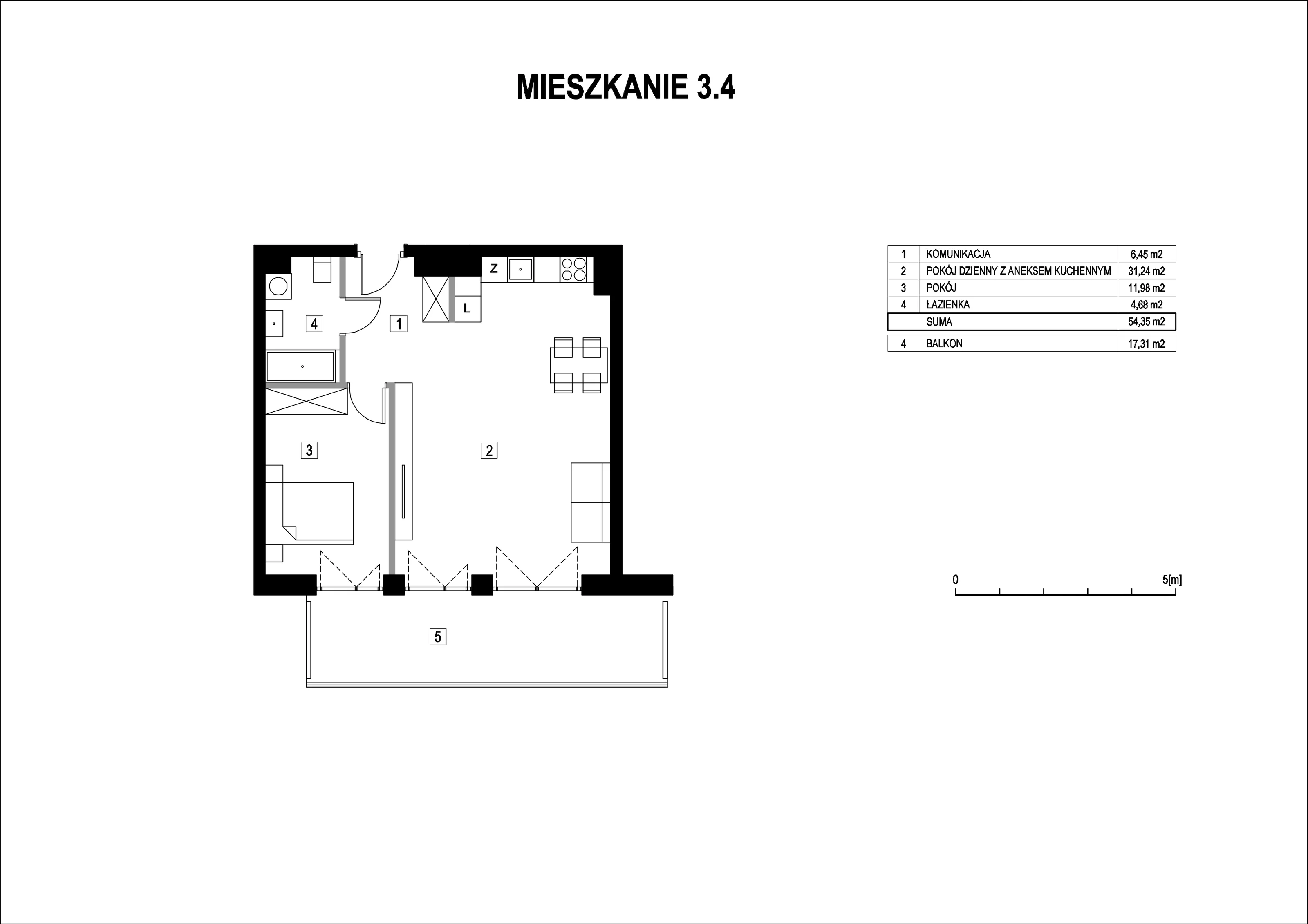 Apartament 54,35 m², piętro 3, oferta nr M3_4, La Vie Art, Łódź, Polesie, ul. 6 Sierpnia 10