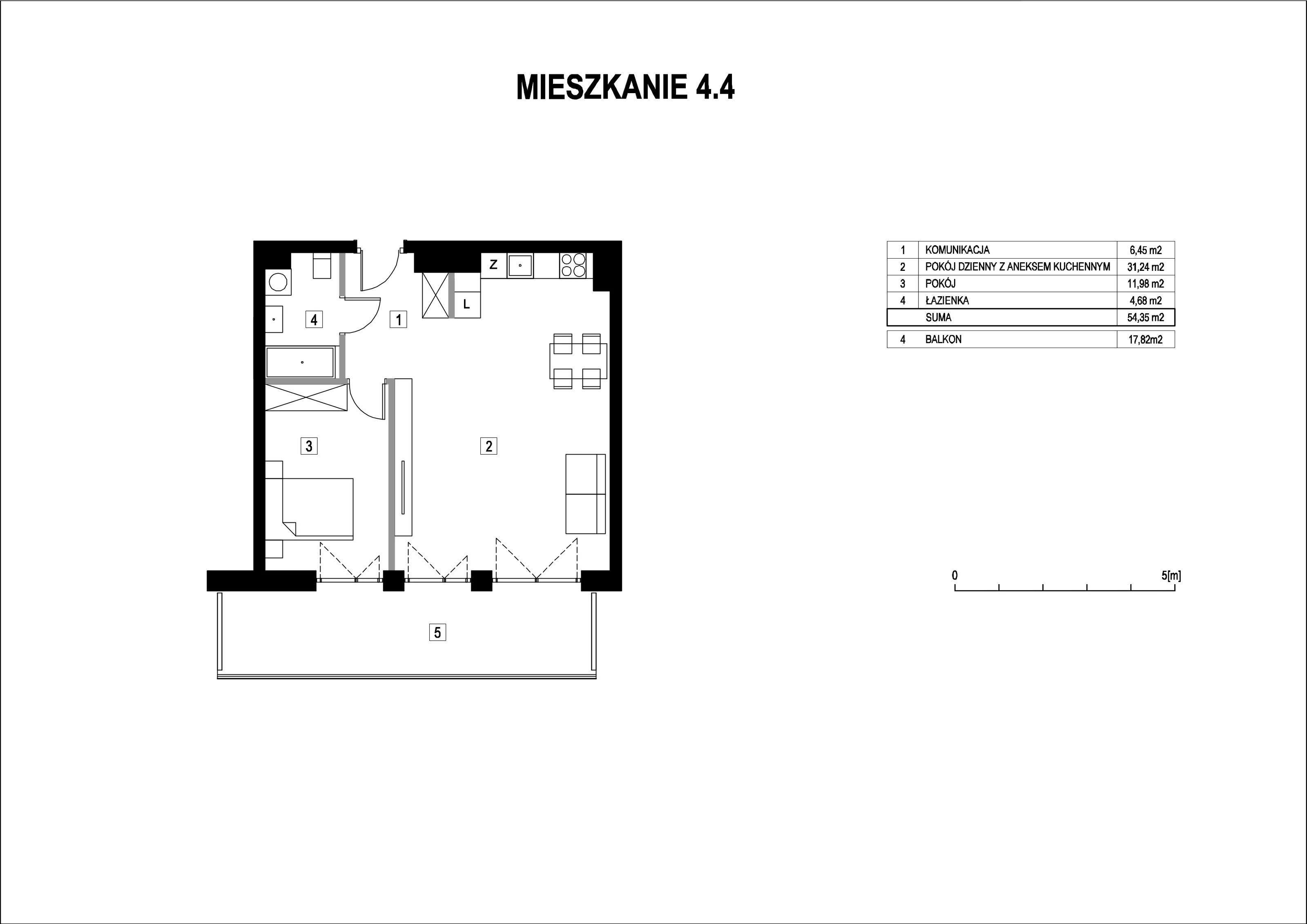 Apartament 54,35 m², piętro 4, oferta nr M4_4, La Vie Art, Łódź, Polesie, ul. 6 Sierpnia 10