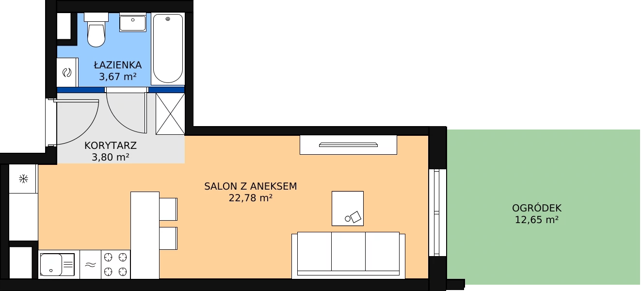 Zalety mieszkania 30.25 m², M3