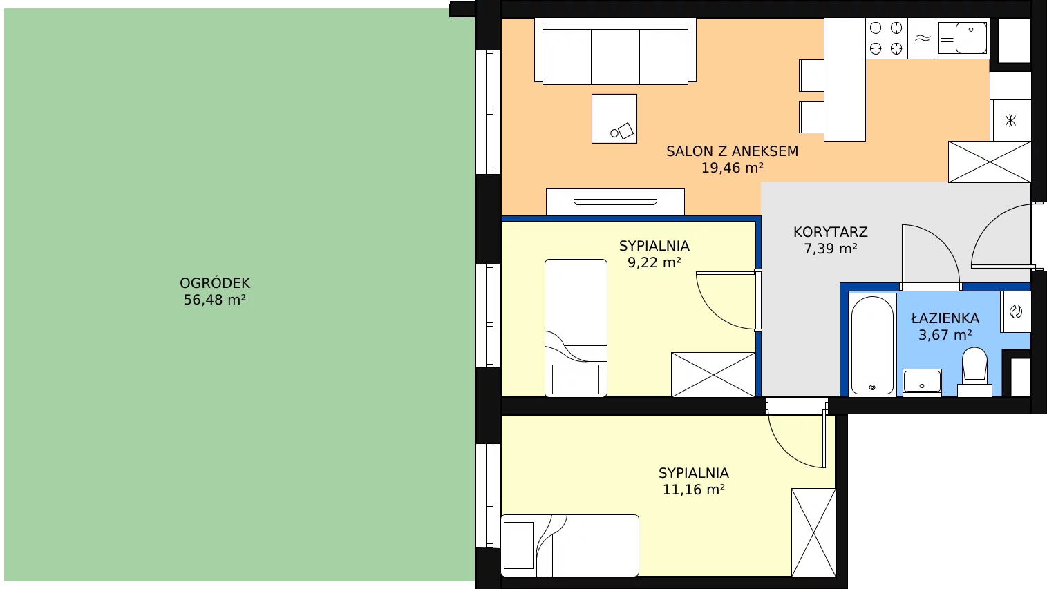 Zalety mieszkania 50.9 m², M5