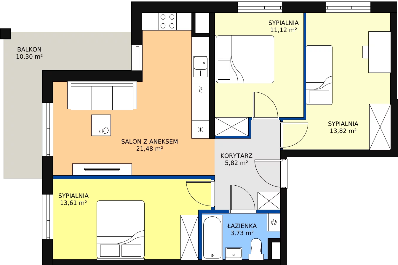 Zalety mieszkania 69.58 m², M30