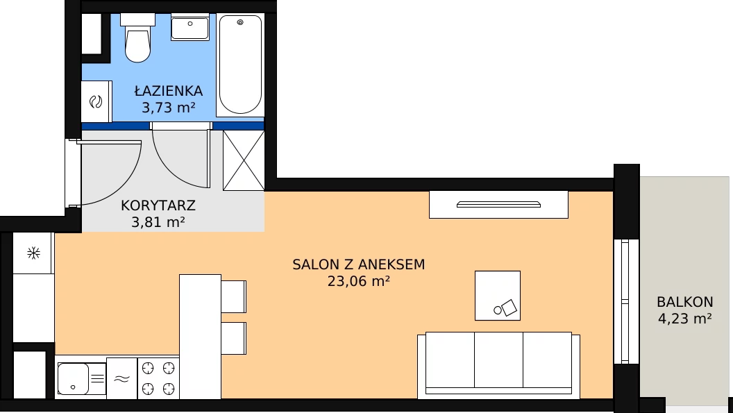Zalety mieszkania 30.6 m², M47