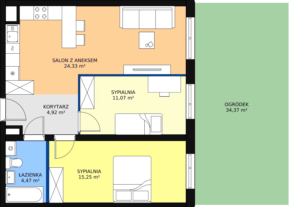 Zalety mieszkania 60.04 m², M65
