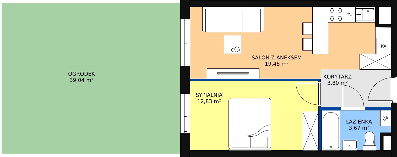 Zalety mieszkania 39.78 m², M71