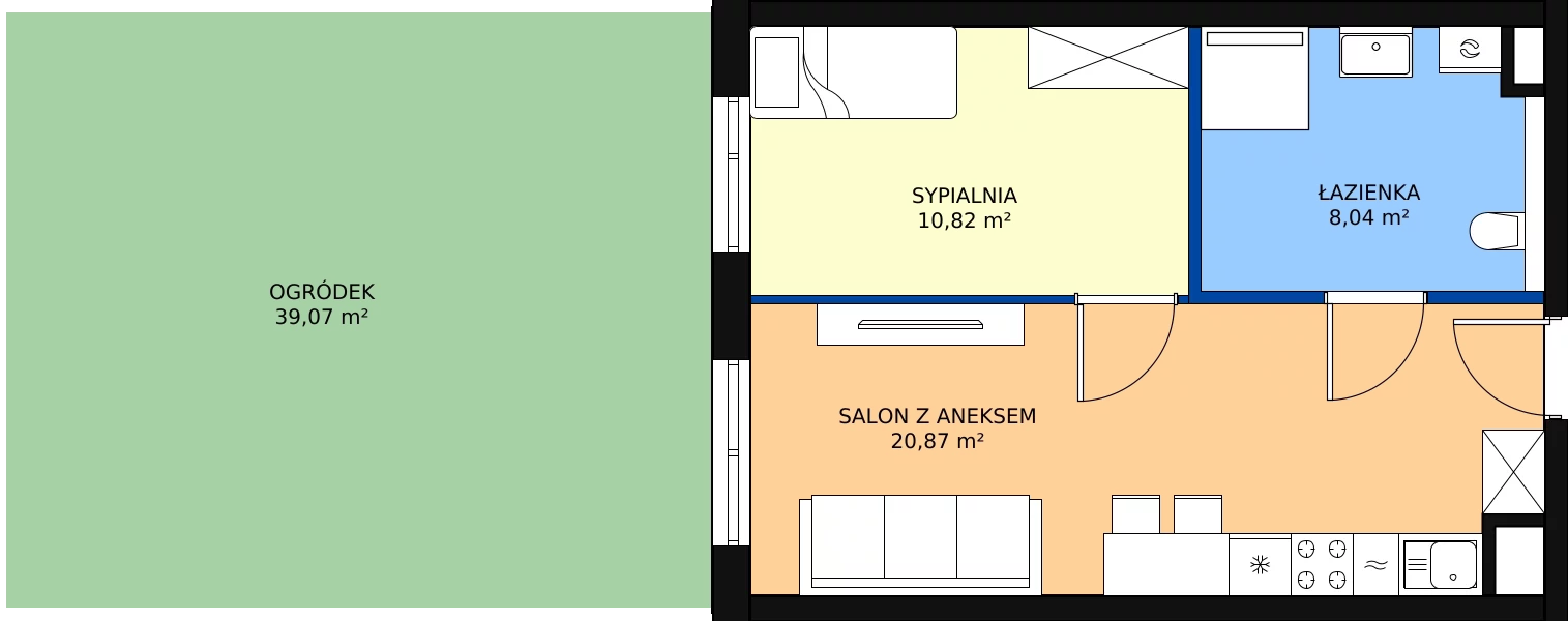 Zalety mieszkania 39.73 m², M72