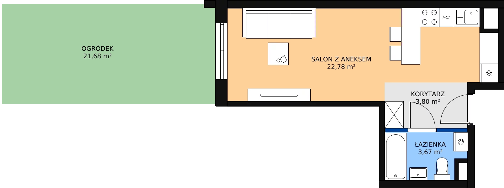 Zalety mieszkania 30.25 m², M76