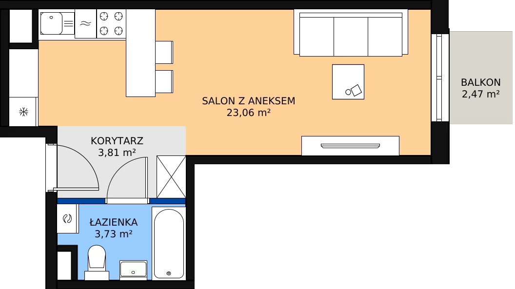 Zalety mieszkania 30.6 m², M94