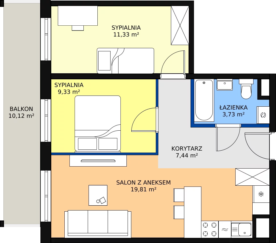 Zalety mieszkania 51.64 m², M160