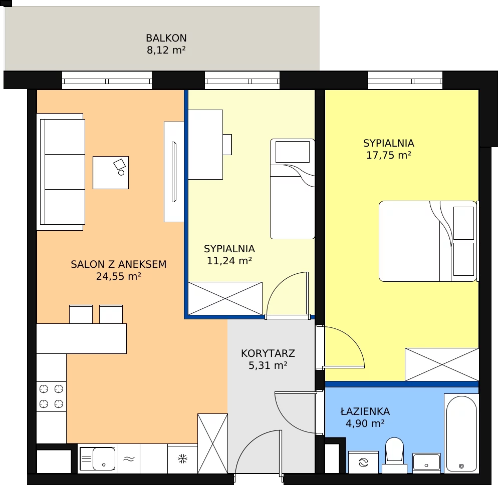 Zalety mieszkania 63.75 m², M165