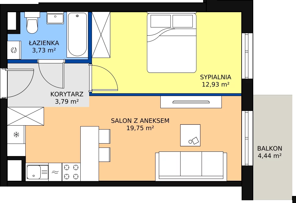 Zalety mieszkania 40.2 m², M149