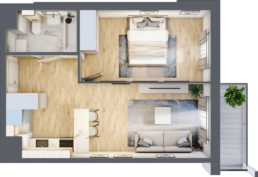 2 pokoje, mieszkanie 40,20 m², piętro 5, oferta nr M149, Prato Park, Kraków, Czyżyny, ul. Na Łąkach