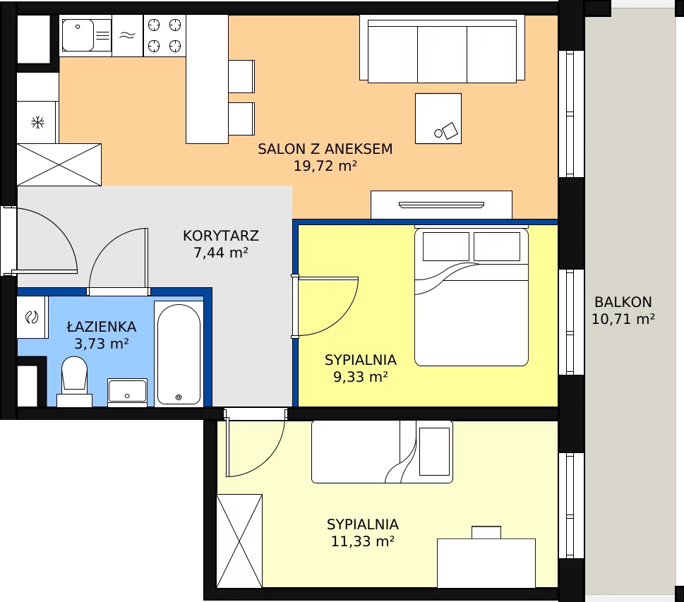 Zalety mieszkania 51.56 m², M57