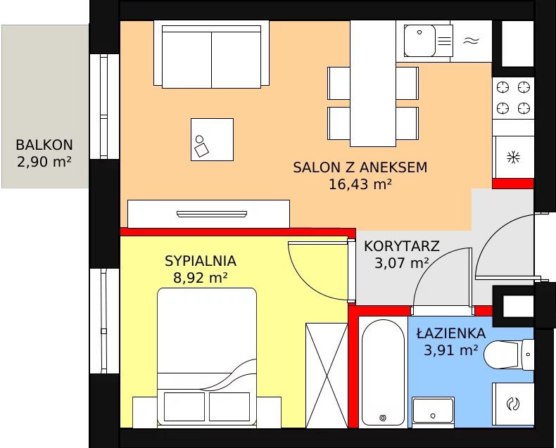 Mieszkanie 32,33 m², piętro 2, oferta nr 97, Podedworze 11, Kraków, Podgórze Duchackie, Piaski Wielkie, ul. Podedworze 11