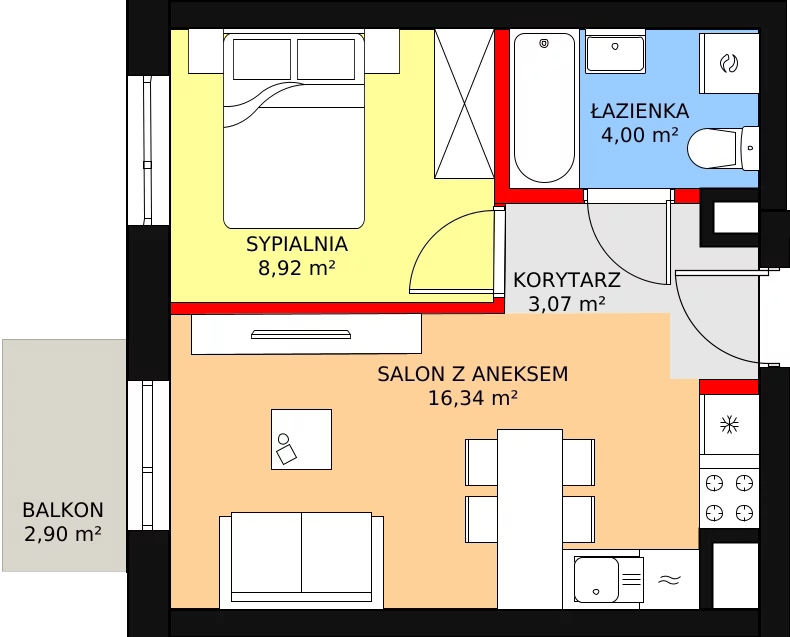 Mieszkanie 32,33 m², piętro 2, oferta nr 98, Podedworze 11, Kraków, Podgórze Duchackie, Piaski Wielkie, ul. Podedworze 11